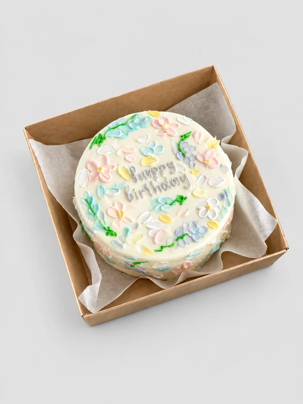 Бенто - торт "Happy Birthday 2" — Бенто-торт с дизайном как на фото.